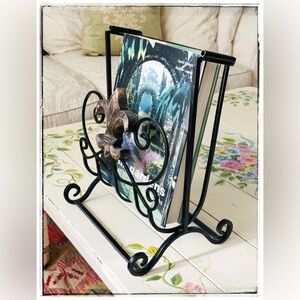Vintage Wrought Iron Magazine Rack